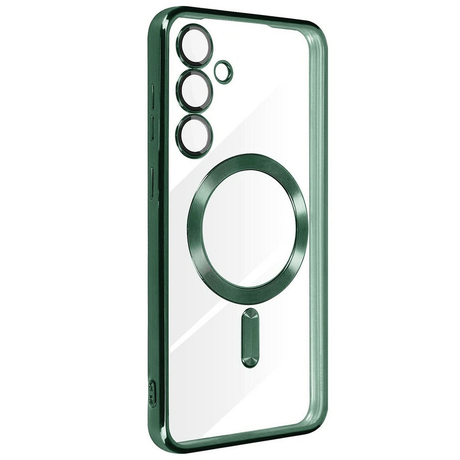 Аксессуары для сотовых оптом: Силиконовая накладка с Magsafe Magnetic для Samsung S24+ зеленый