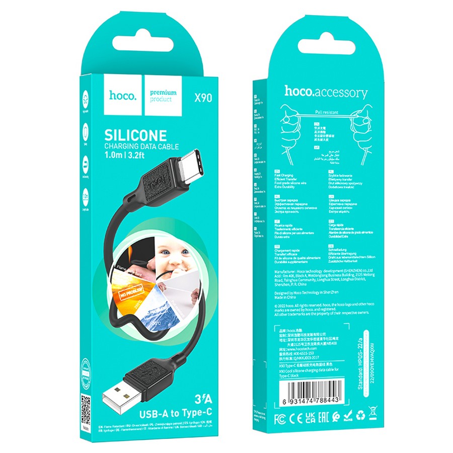    : USB  Hoco X90 Type-C 1m 3.0  silicone