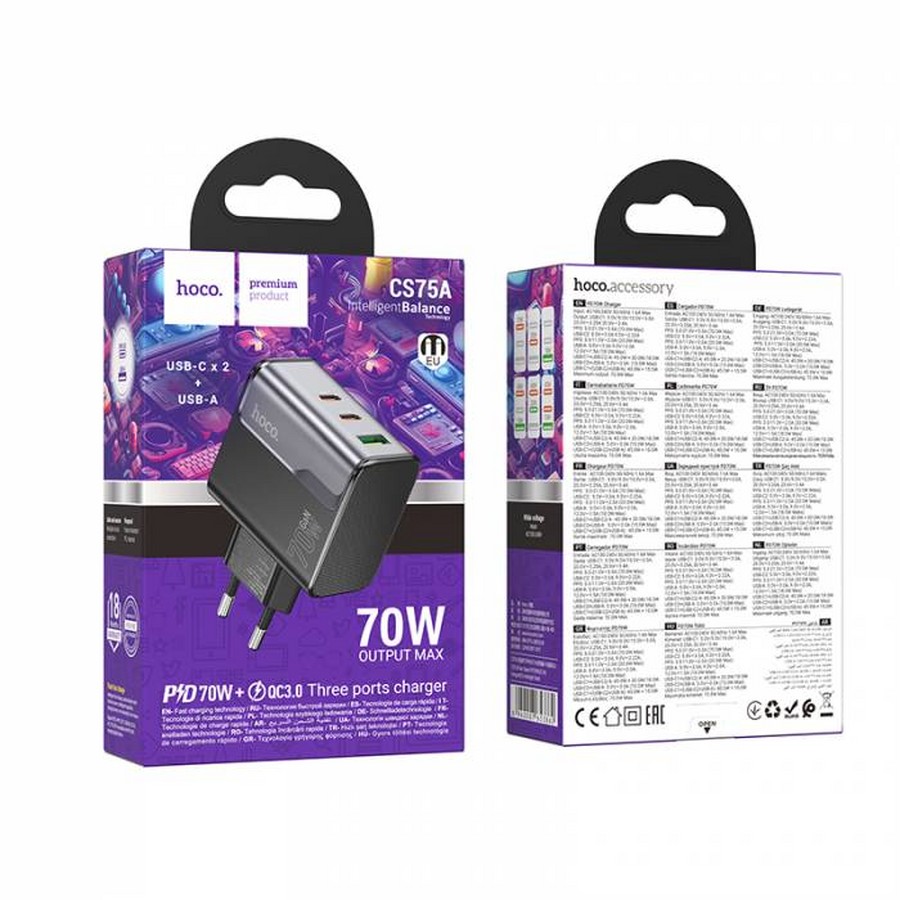 ���������� ��� ������� �����: ��� Hoco CS75A Fast Charge 3.0 2Type-C USB 70W ������