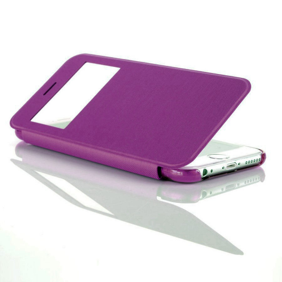 Аксессуары для сотовых оптом: Чехол-книга боковая с окном для Apple iPhone 5G фиолетовый