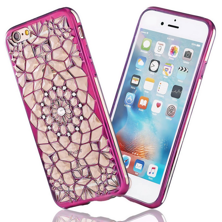 Аксессуары для сотовых оптом: Силиконовая накладка с бампером Crystal для Apple iPhone 7+ / iPhone 8+ розовый