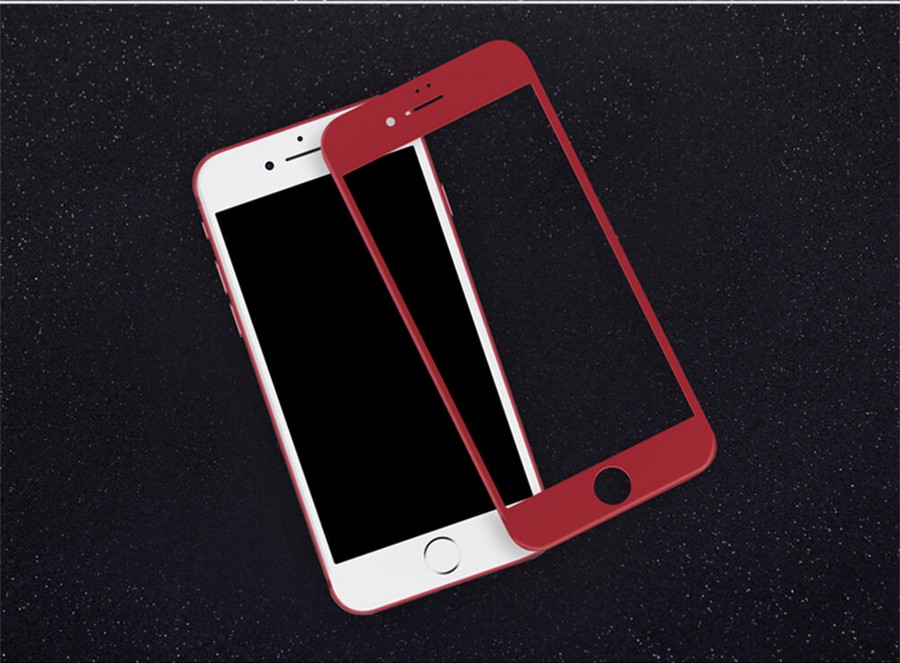 Аксессуары для сотовых оптом: Защитное стекло 3D полноэкранное для Apple iPhone 7 / iPhone 8 / iPhone SE 2020 красный