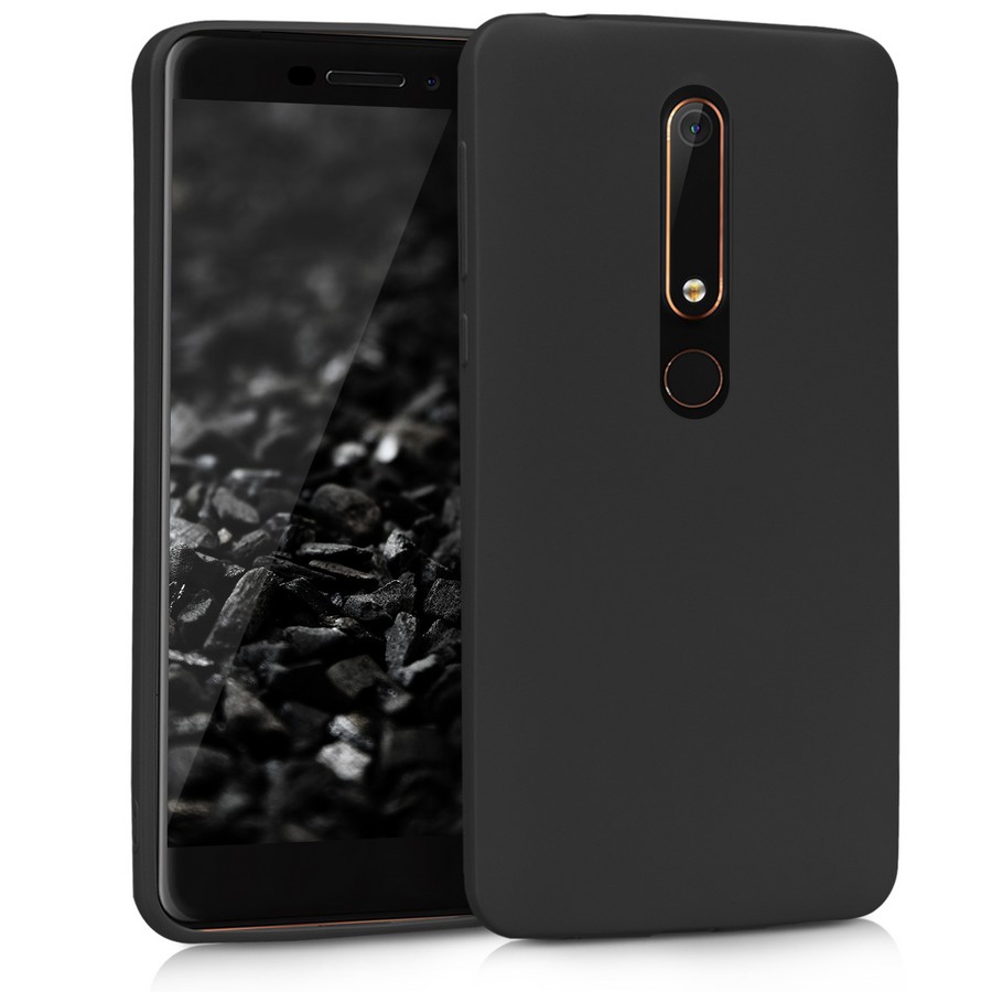 Аксессуары для сотовых оптом: Силиконовая накладка тонкая для Nokia 6.1(2018) черный