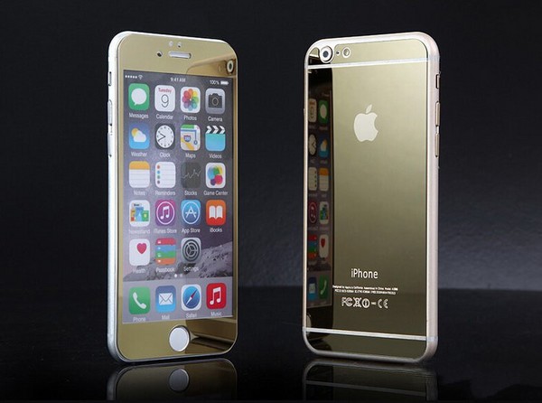 Аксессуары для сотовых оптом: Защитное стекло 0.33 мм для Apple iPhone 5G золото (переднее/заднее)