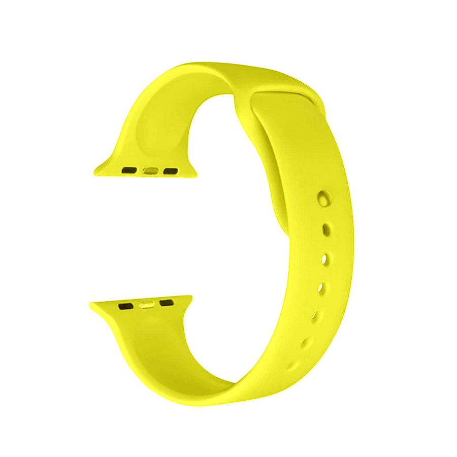 Аксессуары для сотовых оптом: Силиконовый ремешок для Apple Watch 38/40/41mm желтый