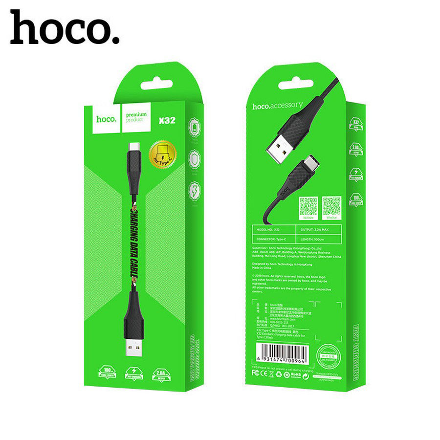 Аксессуары для сотовых оптом: USB кабель Hoco X32 Type-C 1m черный
