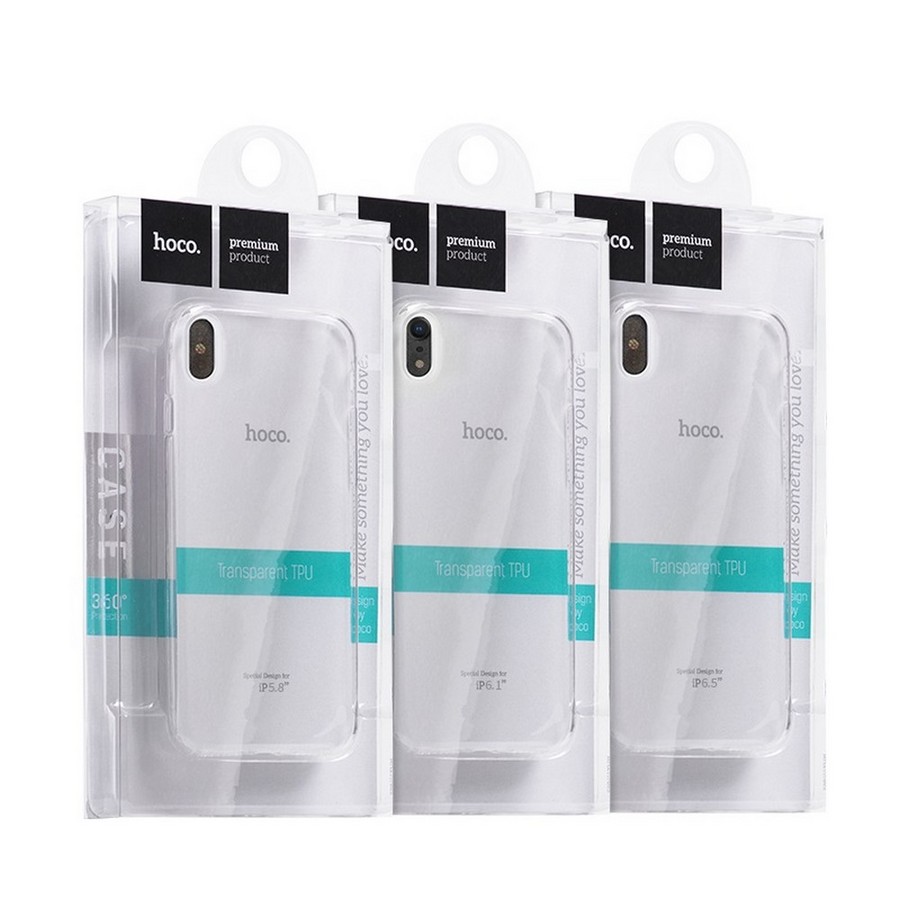 Аксессуары для сотовых оптом: Силиконовая накладка Hoco для Apple iPhone X/XS прозрачный