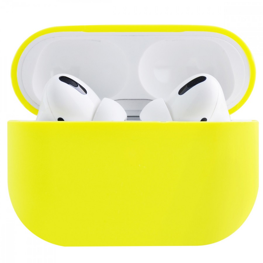 Аксессуары для сотовых оптом: Силиконовый чехол тонкий для Apple AirPods Pro желтый