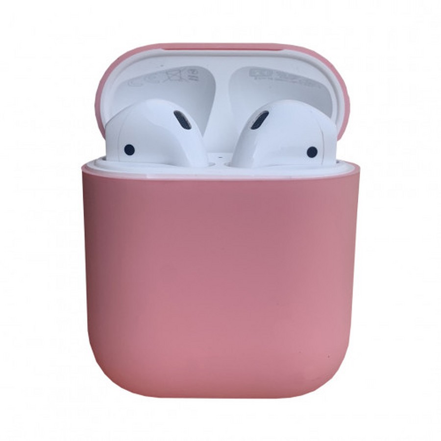 Аксессуары для сотовых оптом: Силиконовый чехол тонкий для Apple AirPods 2 светло-розовый