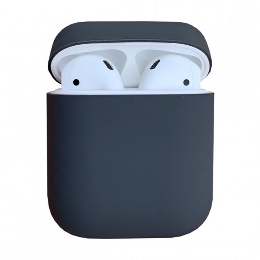 Аксессуары для сотовых оптом: Силиконовый чехол тонкий для Apple AirPods 2 серый