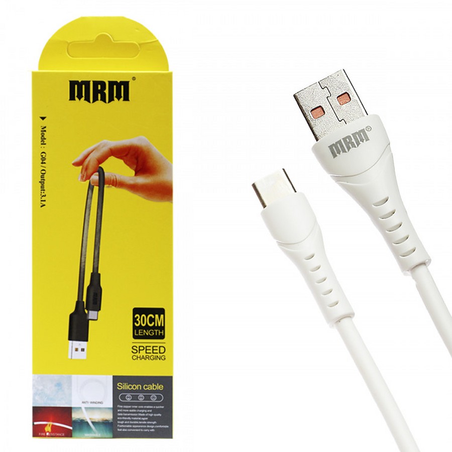 Аксессуары для сотовых оптом: USB кабель MRM G04 Micro 30 см белый