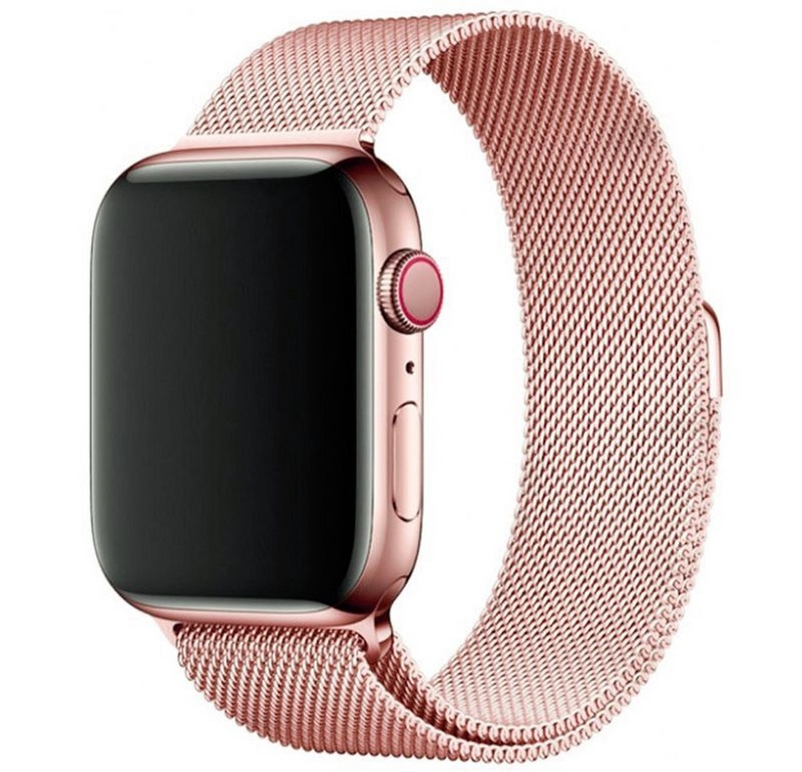 Аксессуары для сотовых оптом: Ремешок металлический Миланская петля для Apple Watch 42/44/45mm розовое золото