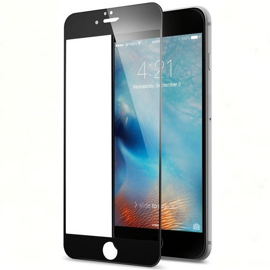 Аксессуары для сотовых оптом: Защитное стекло глянцевое керамика (тех.пак) для Apple iPhone 6/7/8/SE черный