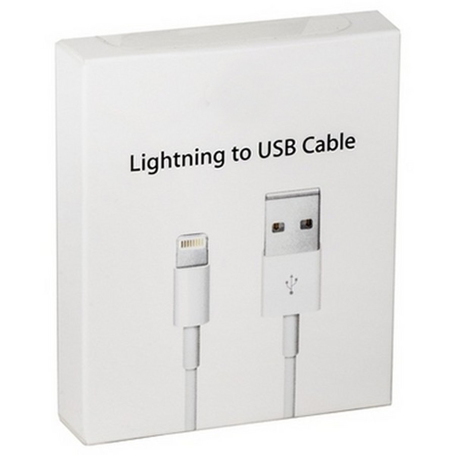 Аксессуары для сотовых оптом: USB кабель 8 pin lightning для Apple Iphone/IPAD AA белый