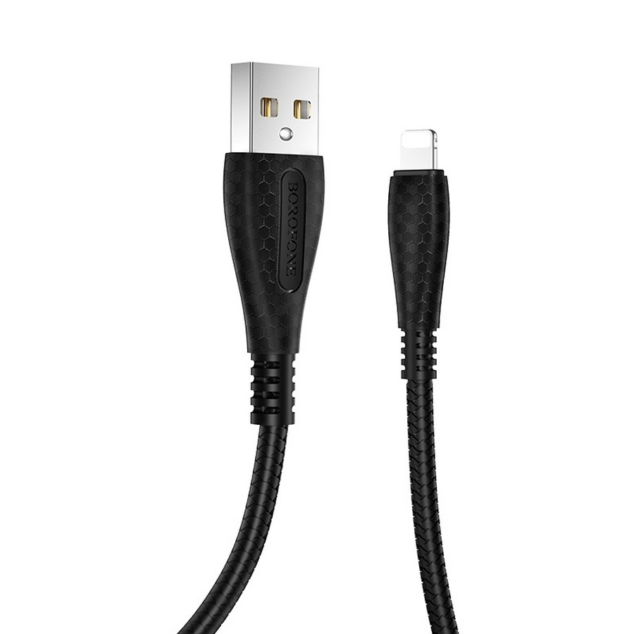 Аксессуары для сотовых оптом: USB кабель Borofone BX38 Lightning 2.4A 1m черный