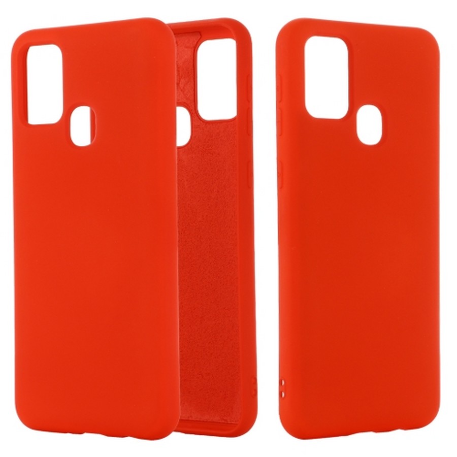 Аксессуары для сотовых оптом: Силиконовая накладка без логотипа Silky soft-touch для Huawei Honor 9A красный