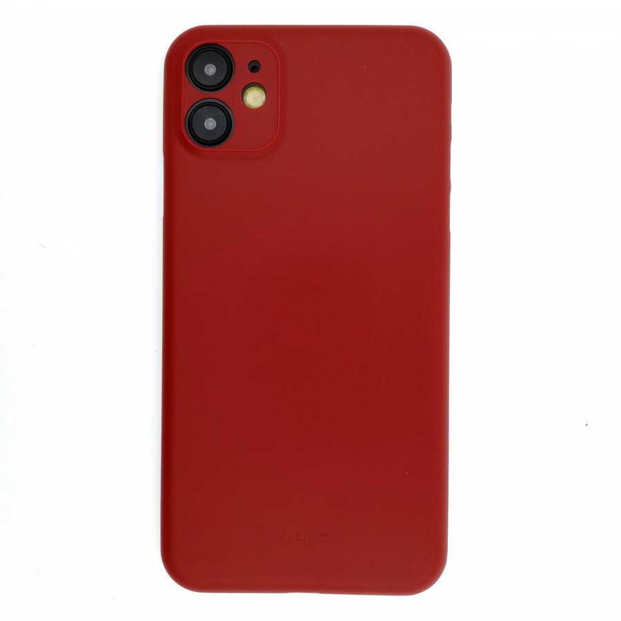 Аксессуары для сотовых оптом: Пластиковая накладка Premium K-Doo Air Skin Ultra slim (0,3 мм) для Apple iPhone 12 (6.1) 2 Lenses красный