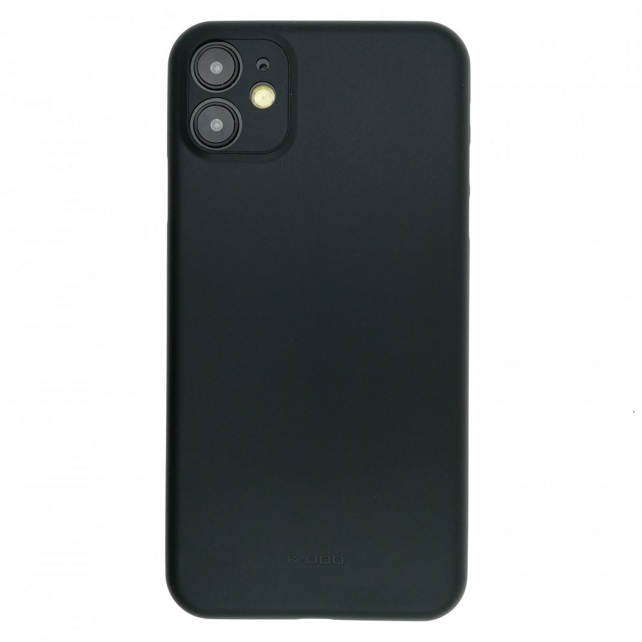 Аксессуары для сотовых оптом: Пластиковая накладка Premium K-Doo Air Skin Ultra slim (0,3 мм) для Apple iPhone 12 (6.1) 2 Lenses черный
