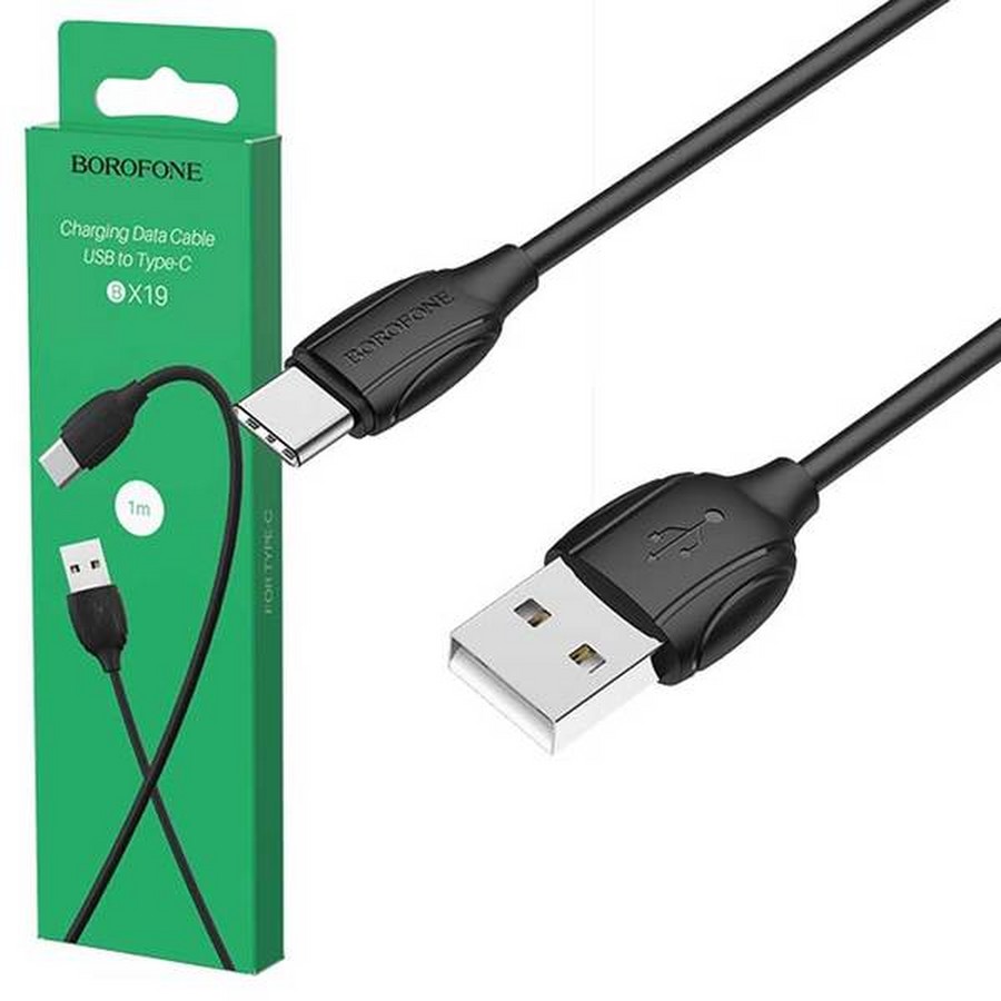 Аксессуары для сотовых оптом: USB кабель Borofone BX19 Type-C 3A 1m черный