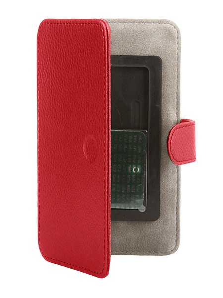 Аксессуары для сотовых оптом: Универсальный чехол для телефона с внутренним держателем на сырой резине с выдвижением камеры 4.0-4.2 красный
