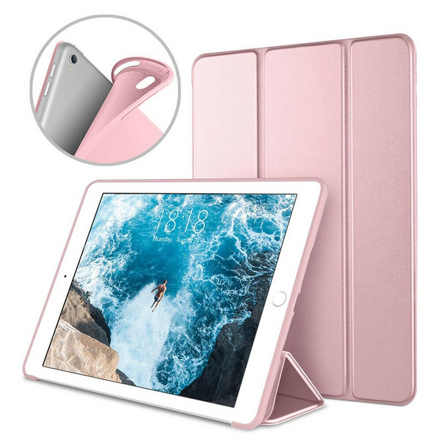 Аксессуары для сотовых оптом: Чехол-книга на силиконовой основе для планшета Apple iPad Mini 1/2/3/4/5 розовое золото