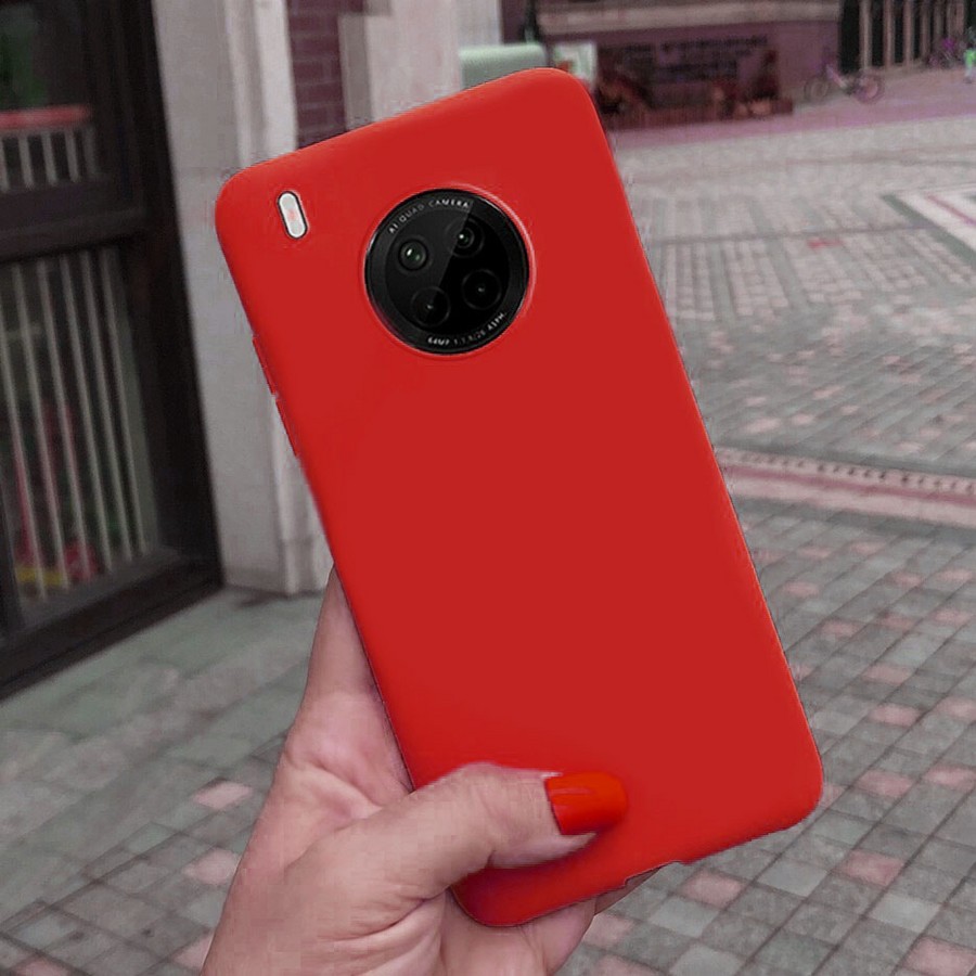 Аксессуары для сотовых оптом: Силиконовая накладка тонкая для Huawei Y9A красный