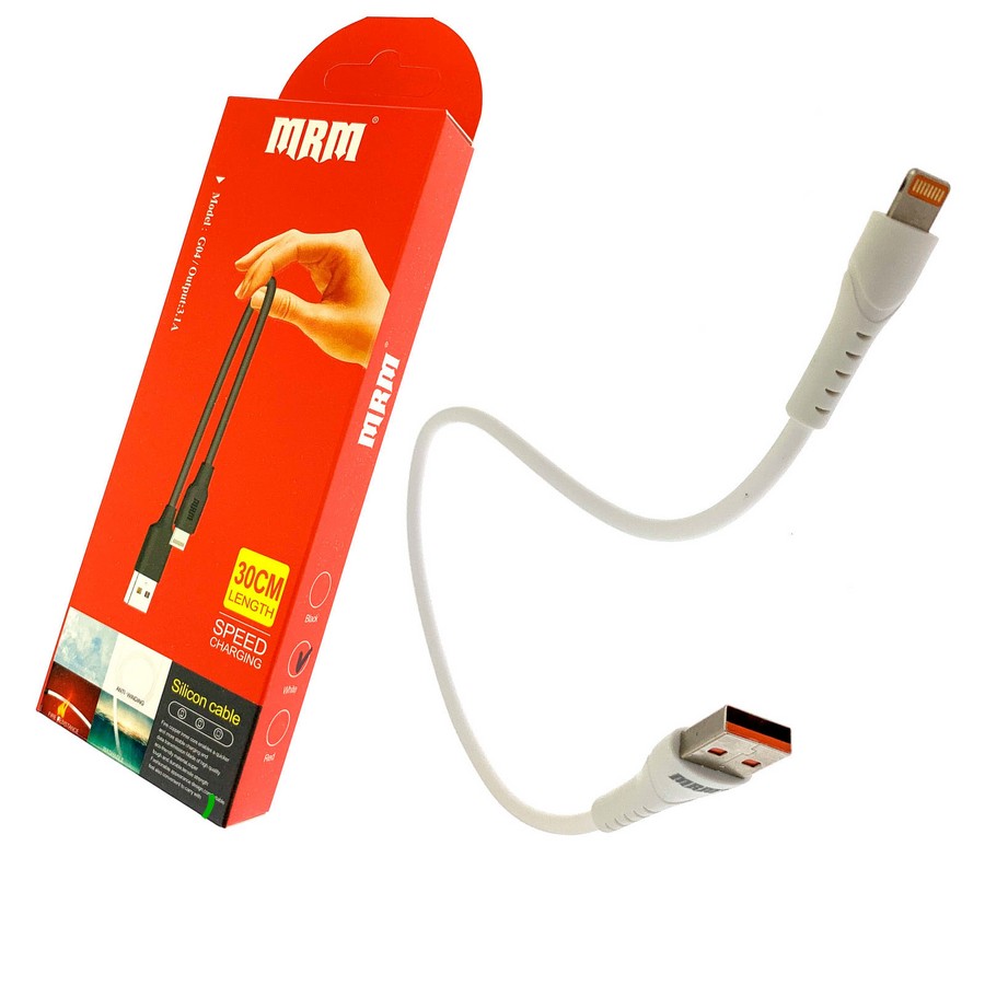 Аксессуары для сотовых оптом: USB кабель MRM G04 Lightning 30 см белый