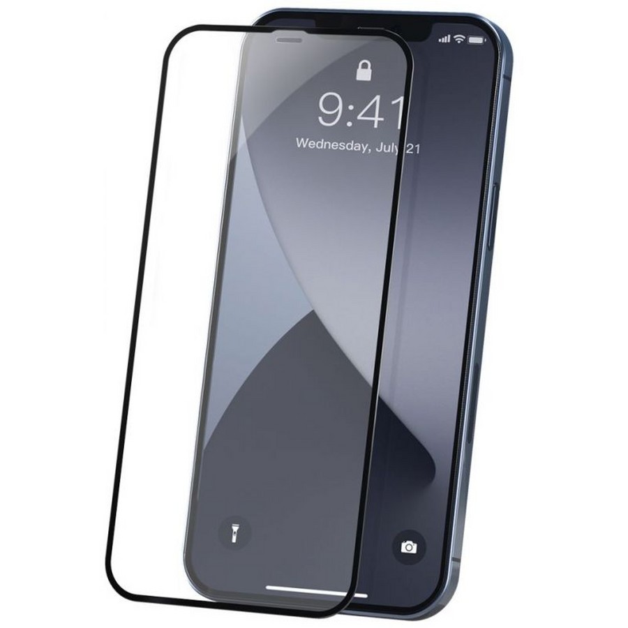 Аксессуары для сотовых оптом: Защитное стекло 3D/5D/6D/9D полноэкранное Full Face для Apple iPhone 12 (6.7) черный