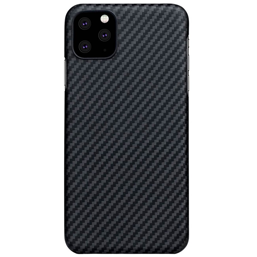 Аксессуары для сотовых оптом: Силиконовая накладка карбон для Apple iPhone 12 (6.1) черный