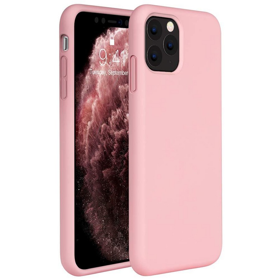 Аксессуары для сотовых оптом: Силиконовая накладка без логотипа (Silicone Case) для Apple iPhone 11 Pro светло-розовый