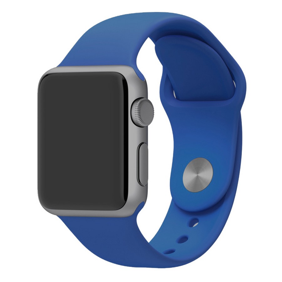Аксессуары для сотовых оптом: Силиконовый ремешок для Apple Watch 38/40/41mm синий