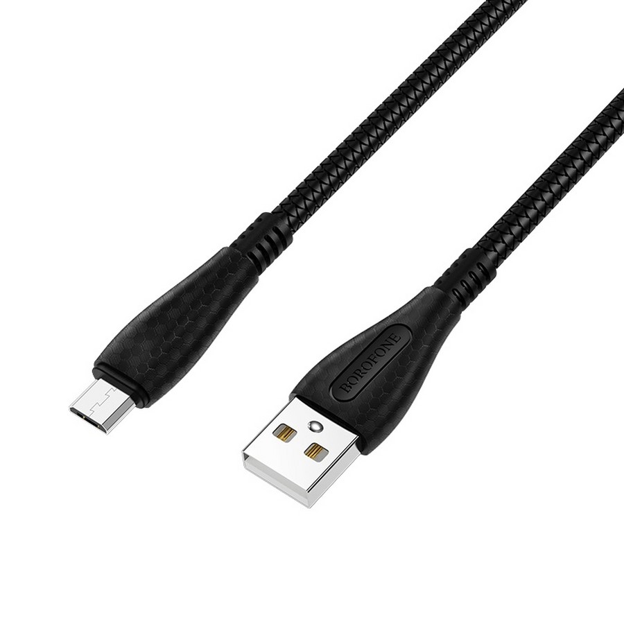 Аксессуары для сотовых оптом: USB кабель Borofone BX38 Micro 2.4A 1m черный
