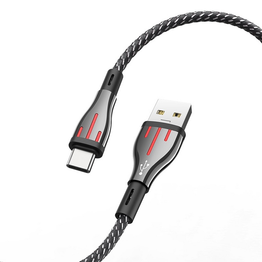 Аксессуары для сотовых оптом: USB кабель Borofone BU23 Type-C 1.2m черный