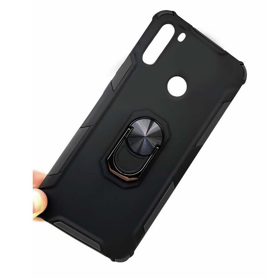 Аксессуары для сотовых оптом: Пластиковая накладка под магнит с кольцом-держателем для Xiaomi Redmi Note 8T черный
