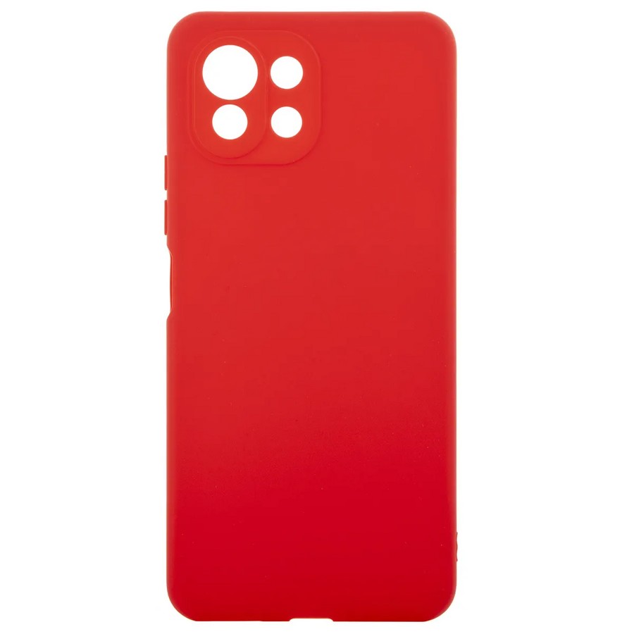 Аксессуары для сотовых оптом: Силиконовая накладка тонкая для Xiaomi Mi11 Lite красный