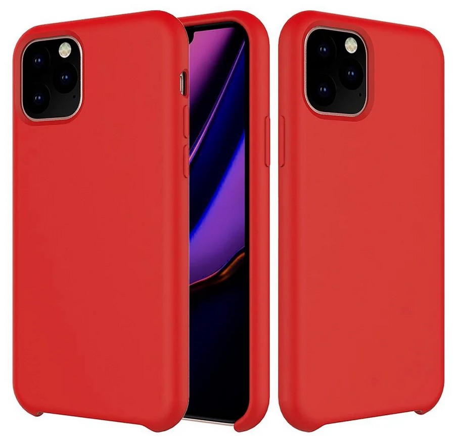 Аксессуары для сотовых оптом: Силиконовая накладка без логотипа (Silicone Case) для Apple iPhone 11 Pro MAX красный