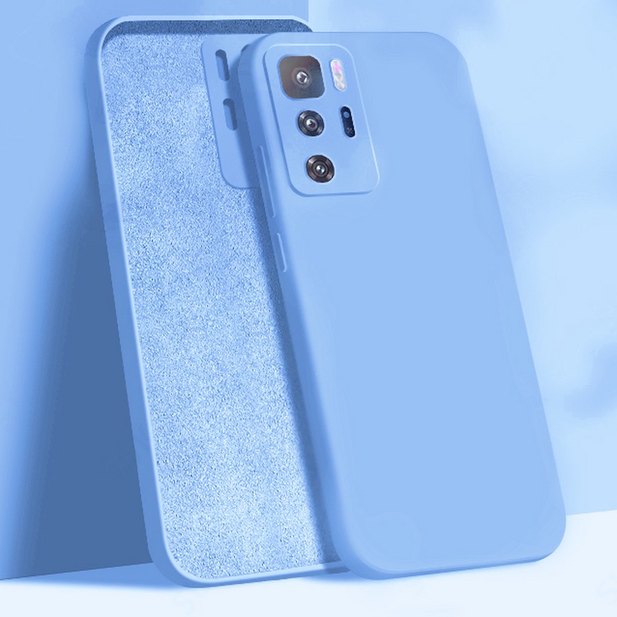 Аксессуары для сотовых оптом: Силиконовая накладка без логотипа Silky soft-touch для Xiaomi Poco X3 GT светло-голубой