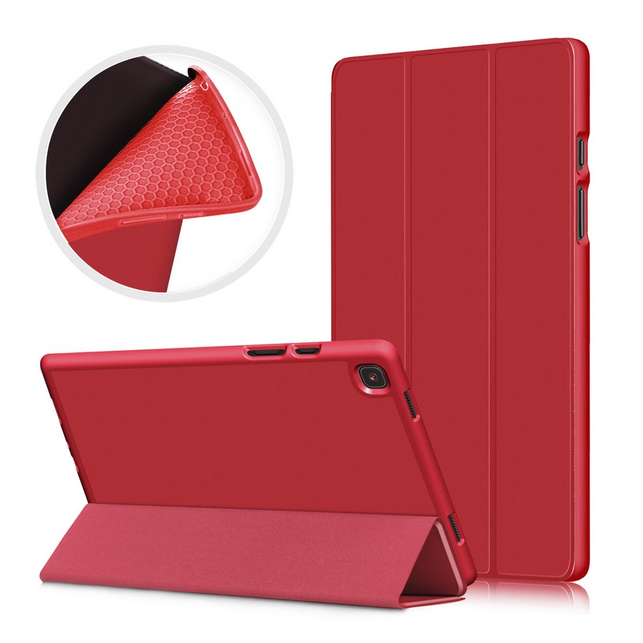 Аксессуары для сотовых оптом: Чехол-книга на силиконовой основе для планшета Samsung T505/ Tab A7 (10.4) красный