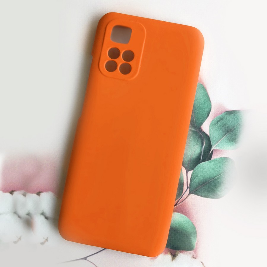 Аксессуары для сотовых оптом: Силиконовая накладка без логотипа Silky soft-touch для Xiaomi Redmi 10 оранжевый