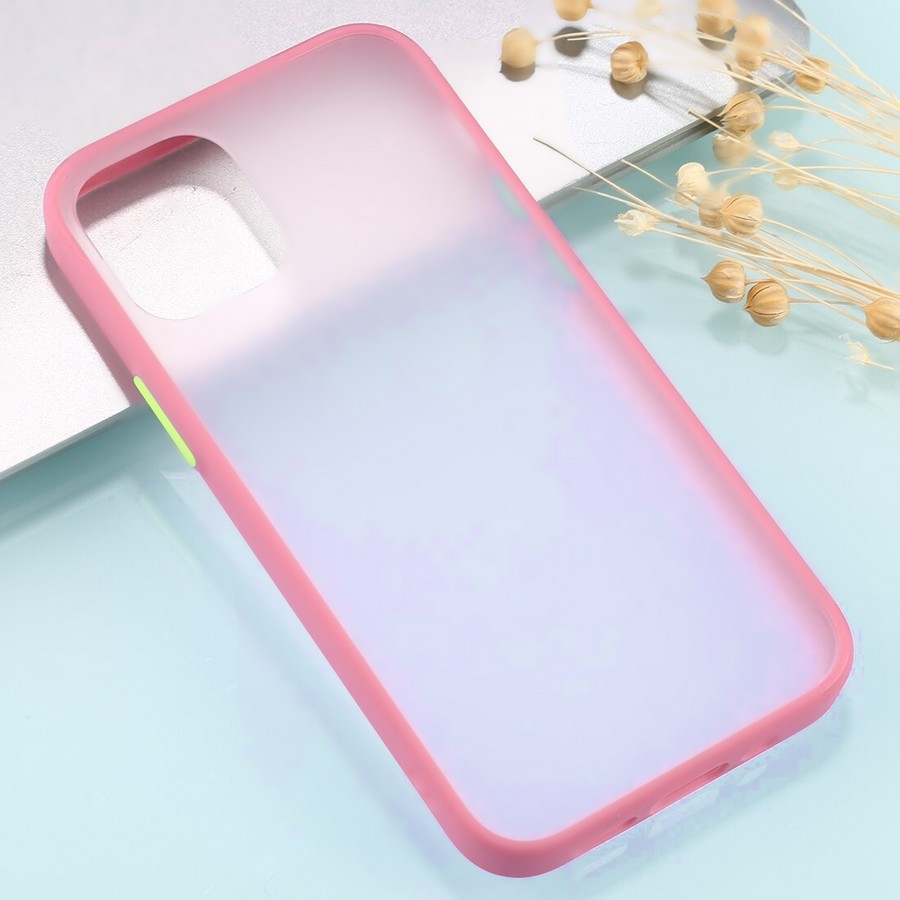 Аксессуары для сотовых оптом: Накладка пластик матовый с окантовкой для Apple iPhone 13 Pro (6.1) светло-розовый