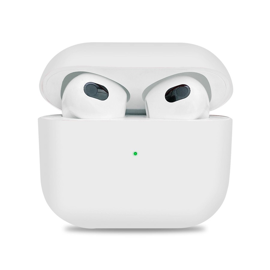 Аксессуары для сотовых оптом: Силиконовый чехол тонкий для Apple AirPods 3 белый