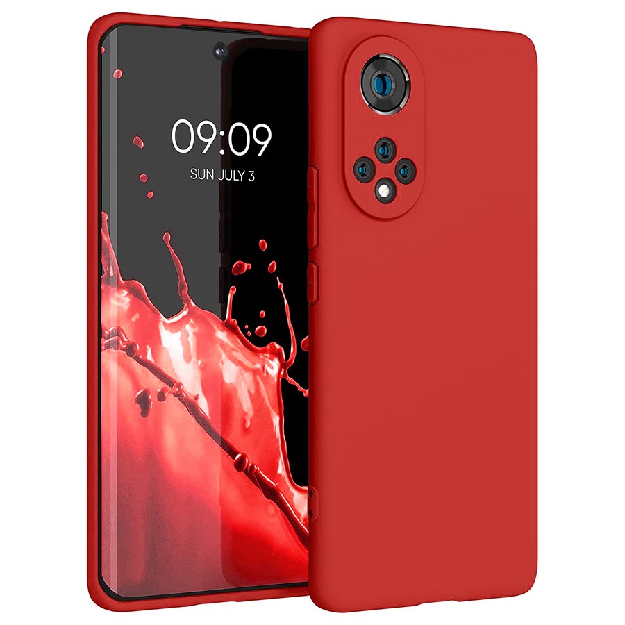 Аксессуары для сотовых оптом: Силиконовая накладка тонкая для Huawei Honor 50/Nova 9 красный
