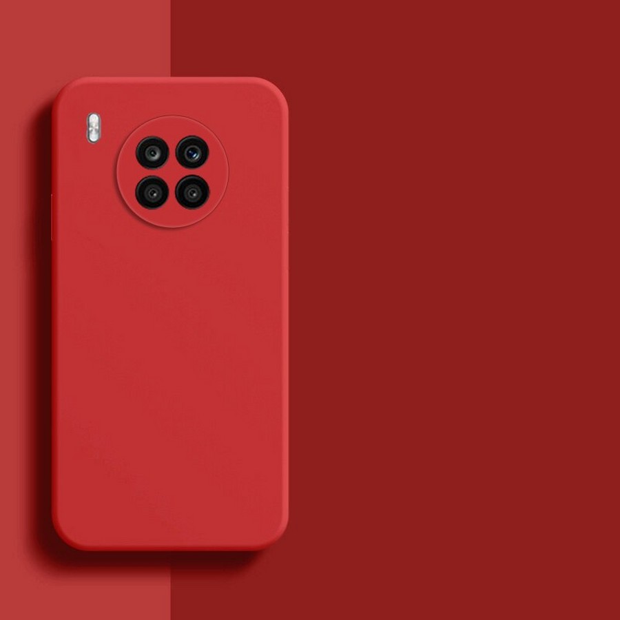 Аксессуары для сотовых оптом: Силиконовая накладка без логотипа Silky soft-touch для Huawei Honor 50 Lite красный