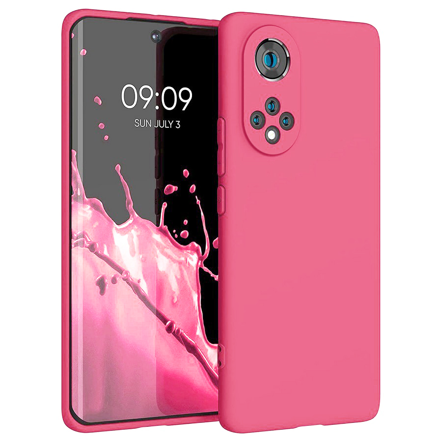 Аксессуары для сотовых оптом: Силиконовая накладка без логотипа Silky soft-touch для Huawei Honor 50 розовый