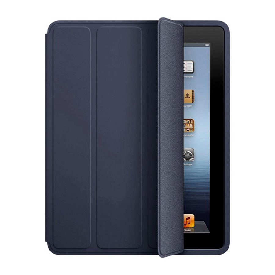 Аксессуары для сотовых оптом: Чехол-книга на силиконовой основе для планшета Apple iPad 2/3/4 серо-синий