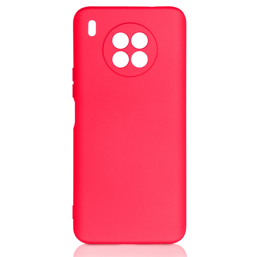 Аксессуары для сотовых оптом: Силиконовая накладка без логотипа Silky soft-touch для Huawei Honor 50 Lite ярко-розовый