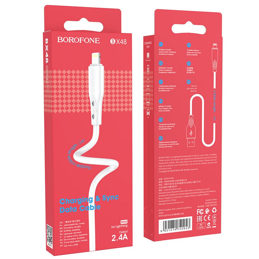    : USB  Borofone BX48 Lightning 2.4A 