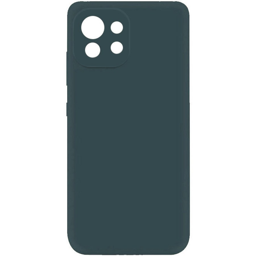 Аксессуары для сотовых оптом: Силиконовая накладка без логотипа с защитой камеры Silky soft-touch для Xiaomi Mi11 Lite серо-зеленый