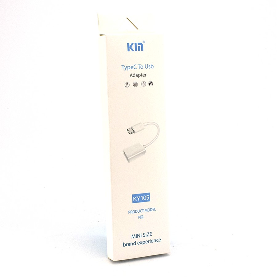 Аксессуары для сотовых оптом: Переходник OTG KY105 с USB на Type-C белый
