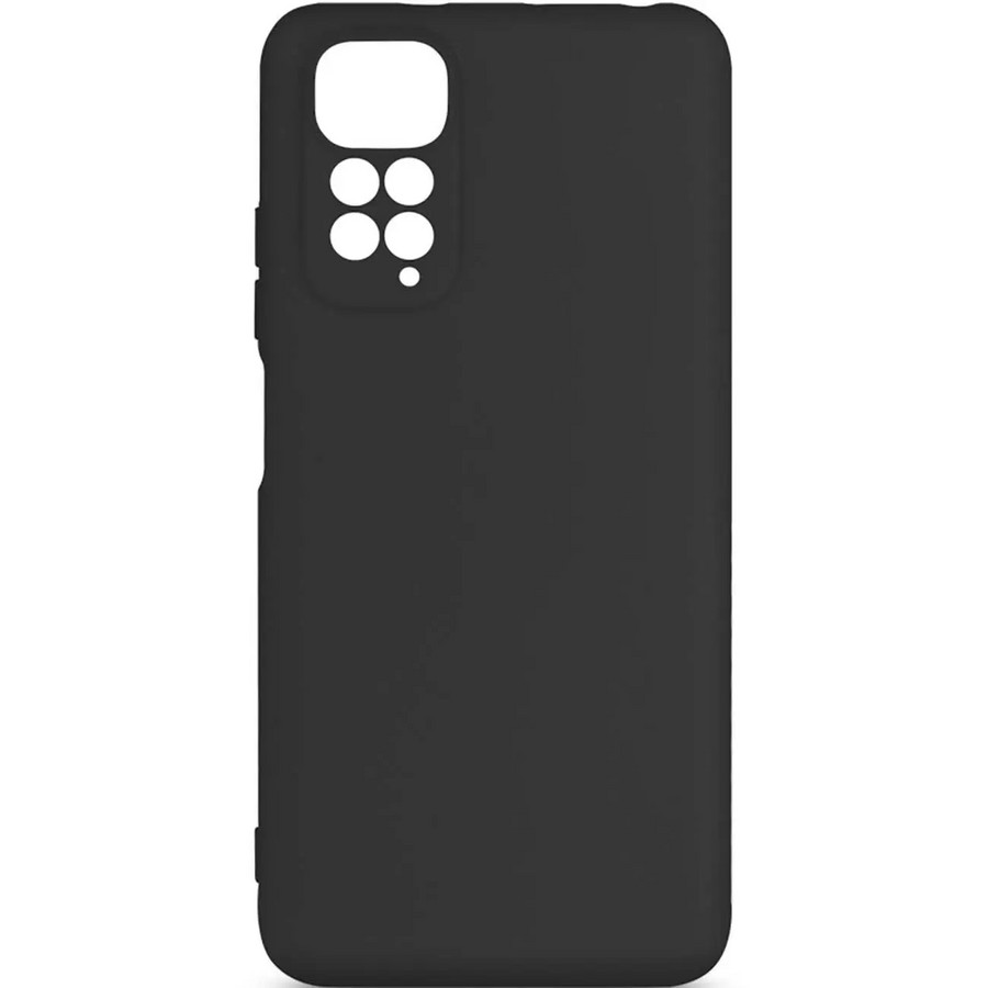 Аксессуары для сотовых оптом: Силиконовая накладка без логотипа Silky soft-touch для Xiaomi Redmi Note 11 4G черный